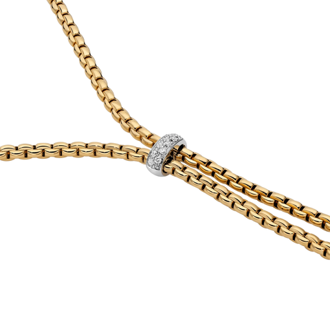 Fope 18ct Yellow Gold 0.10ct Diamond Eka Necklace