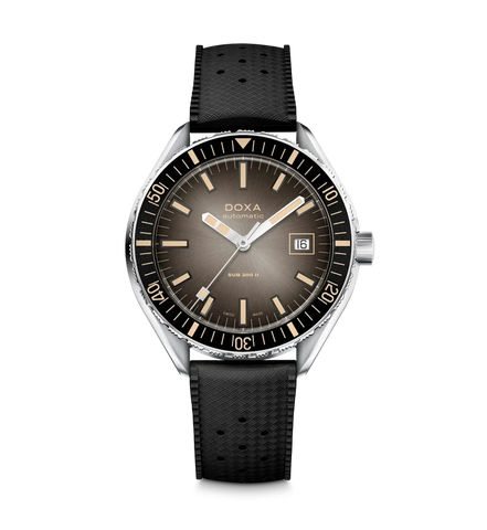 Doxa Sub 200 II Sharkhunter Vintage Black Bezel Rubber Strap  Watch