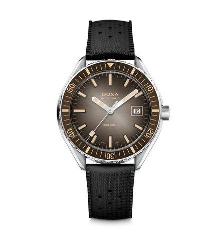 Doxa Sub 200 II Sharkhunter Vintage Grey Bezel Rubber Strap  Watch