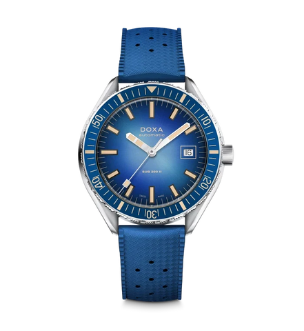 Doxa Sub 200 II Caribbean Blue Rubber Strap  Watch
