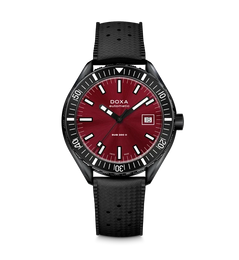 Doxa Sub 200 II Redcoral Rubber Strap Black Watch