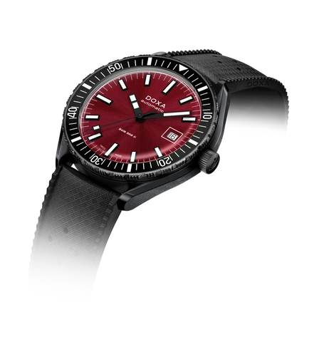 Doxa Sub 200 II Redcoral Rubber Strap Black Watch