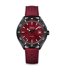 Doxa Sub 200 II Redcoral Rubber Strap Red Watch