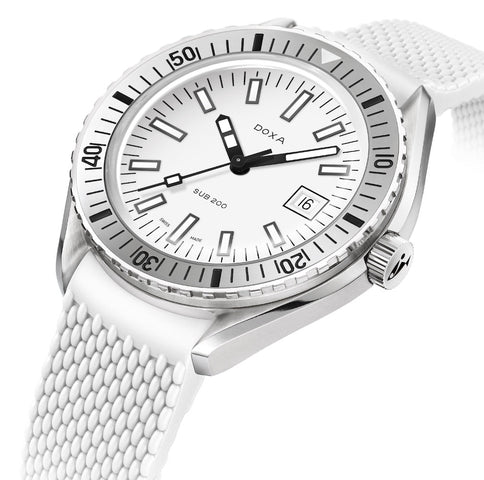 Doxa Sub 200 Whitepearl White Rubber Watch product image