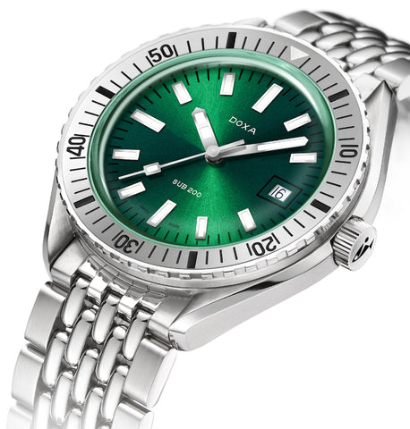 Doxa Sub 200 Sea Emerald Stainless Steel Bracelet Watch