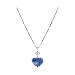 Chopard Happy Hearts 18ct White Gold Mother Of Pearl 0.05ct Diamond Necklace
