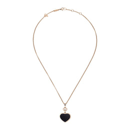 Chopard Happy Hearts 18ct Rose Gold 0.05ct Diamond Aventurine Necklace