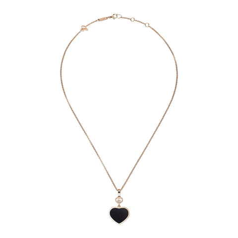 Chopard Happy Hearts 18ct Rose Gold 0.05ct Diamond Aventurine Necklace