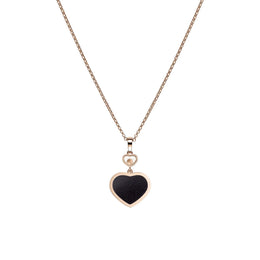Chopard Happy Hearts 18ct Rose Gold 0.05ct Diamond Aventurine Necklace