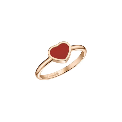 Chopard My Happy Hearts 18ct Rose Gold Carnelian Ring