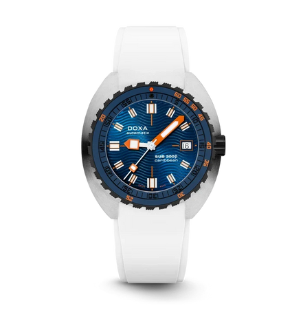 Doxa SUB 300 Beta Ceramic Steel Caribbean Rubber White Watch product image