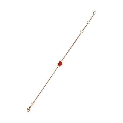 Chopard My Happy Hearts 18ct Rose Gold Carnelian Bracelet