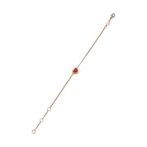 Chopard My Happy Hearts 18ct Rose Gold Carnelian Bracelet