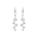 18ct White Gold 0.39ct 5 Stone Diamond Bubble Drop Hoop Earrings