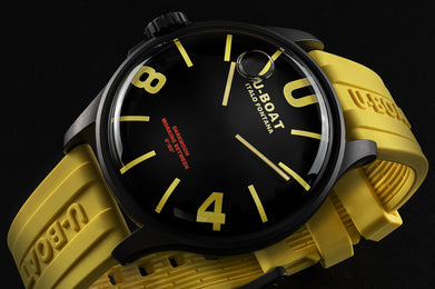 U-Boat Darkmoon 44 Black Yellow Curve PVD Watch D