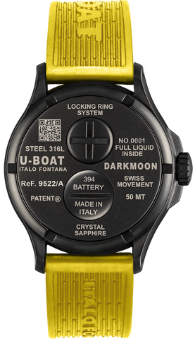 U-Boat Darkmoon 44 Black Yellow Curve PVD Watch D