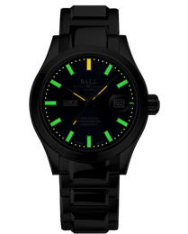 Ball Watch Company Engineer III Marvelight Chronometer Day Date Watch with blue dial, steel bracelet, steel case