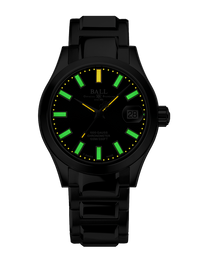Ball Watch Company Engineer III Marvelight Chronometer 36 Watch with black dial, steel bracelet, steel case
