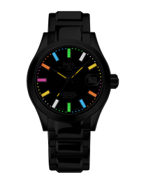 Ball Watch Company Engineer III Marvelight Chronometer 36 Watch with black dial, steel bracelet, steel case