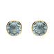 00153477 C W Sellors 9ct Yellow Gold Aquamarine Round Stud Earrings, HBM-059.