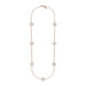 9ct Rose Gold WHITE MOP Bloom Four Leaf Clover Long Necklace, N1129