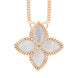 9ct Rose Gold WHITE MOP Bloom Large Marquise Flower Necklace