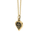 9ct Yellow Gold Whitby Jet Flore Filigree Small Heart Necklace