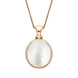 9ct Rose Gold Blue John White Mother Of Pearl Small Double Sided Pear Fob Necklace, P220.
