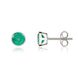 9ct White Gold Emerald 5mm Round Rub Over Set Stud Earrings
