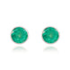 9ct White Gold Emerald 5mm Round Rub Over Set Stud Earrings. 33-22-059.