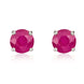 9ct White Gold Ruby 5mm Round Claw Set Stud Earrings. 33-23-010.