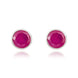 9ct White Gold Ruby 5mm Round Rub Over Set Stud Earrings. 33-23-065.