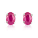 9ct White Gold Ruby 7x5mm Oval Claw Set Stud Earrings. 33-23-058.