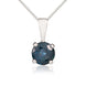 9ct White Gold Sapphire 5mm Round Claw Set Necklace 62-55-022.