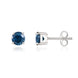 9ct White Gold Sapphire 5mm Round Claw Set Stud Earrings