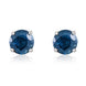 9ct White Gold Sapphire 5mm Round Claw Set Stud Earrings. 33-21-066.