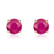 9ct Yellow Gold Ruby 5mm Round Claw Set Stud Earrings. 33-23-021.