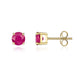 9ct Yellow Gold Ruby 5mm Round Claw Set Stud Earrings