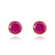 9ct Yellow Gold Ruby 5mm Round Rub Over Set Stud Earrings. 33-23-020.