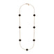 9ct Rose Gold Whitby Jet Bloom Four Leaf Clover Long Necklace, N1129.