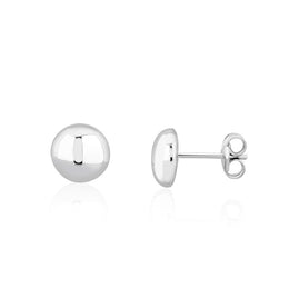 9ct White Gold Button Stud Earrings. 10-06-010_2