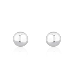 9ct White Gold Button Stud Earrings. 10-06-010