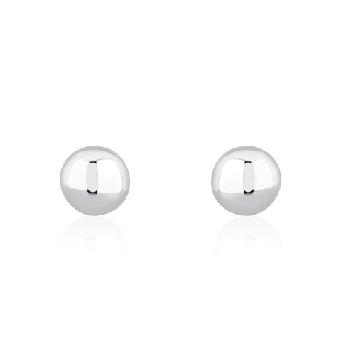 9ct White Gold Button Stud Earrings. 10-06-010
