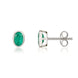 9ct White Gold Emerald 6x4mm Oval Rub Over Set Stud Earrings 33-22-066_2