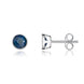 9ct White Gold Sapphire 5mm Round Rub Over Set Stud Earrings. 33-21-015_2