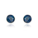 9ct White Gold Sapphire 5mm Round Rub Over Set Stud Earrings. 33-21-015.
