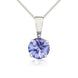 9ct White Gold Tanzanite 5mm Round Claw Set Pendant 62-66-006.
