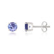9ct White Gold Tanzanite 5mm Round Claw Set Stud Earrings. 33-24-007_2