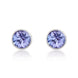 9ct White Gold Tanzanite 5mm Round Rub Over Set Stud Earrings. 33-24-012