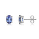 9ct White Gold Tanzanite 7x5mm Oval Claw Set Stud Earrings. 33-24-089_2